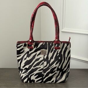 Anne Klein Zebra Animal Print Tote Medium Size Handbag